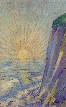カミーユ・ピサロ Painting - 海に昇る日の出 カミーユ・ピサロ